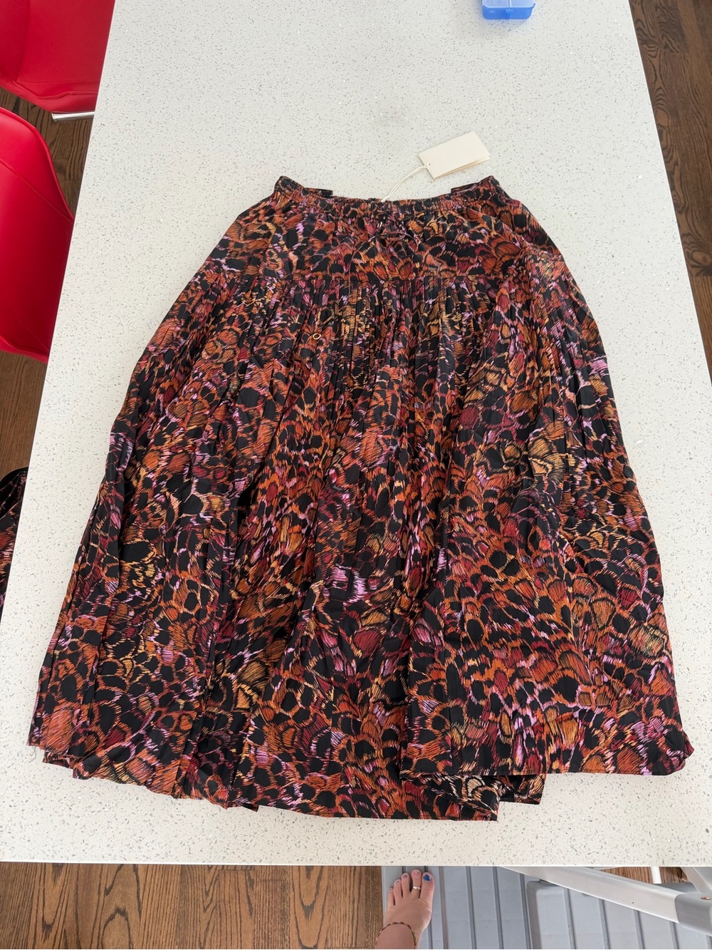 NEW WITH TAGS. Ulla Johnson Black, Brown and Pink Printed Maxi Skirt